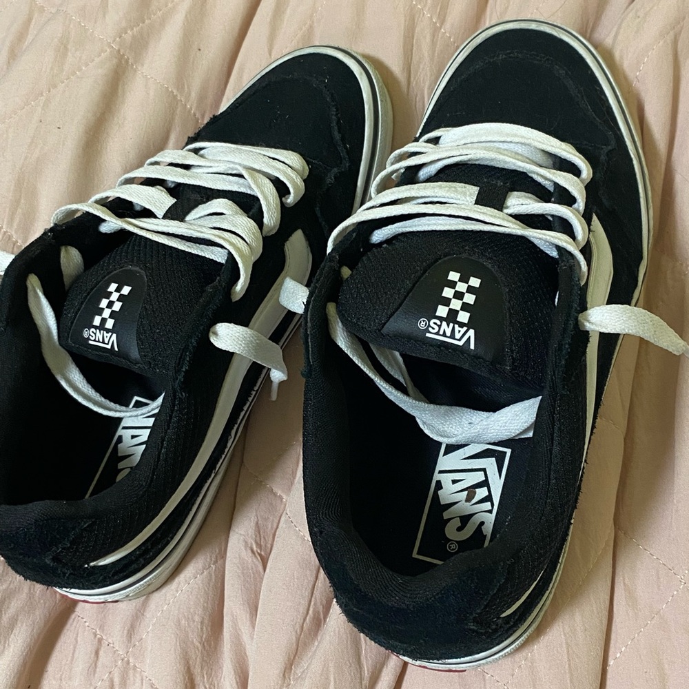 Vans Classic Black and White Lace-Up Shoes